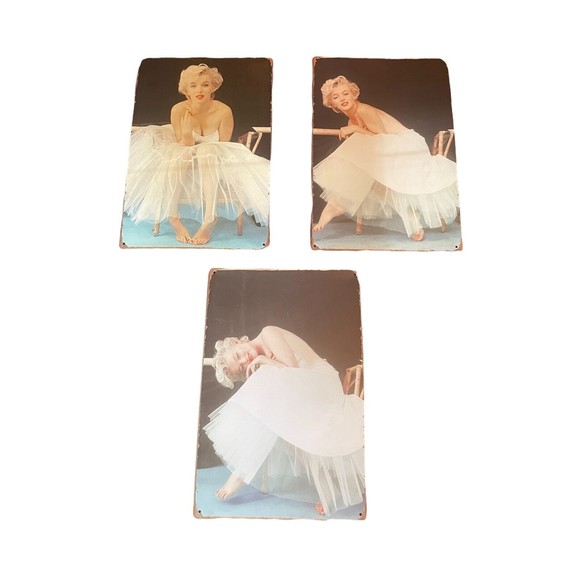 Lot Of 3 Marilyn Monroe Vtg Tin Signs 8x12 - Picture 1 of 4
